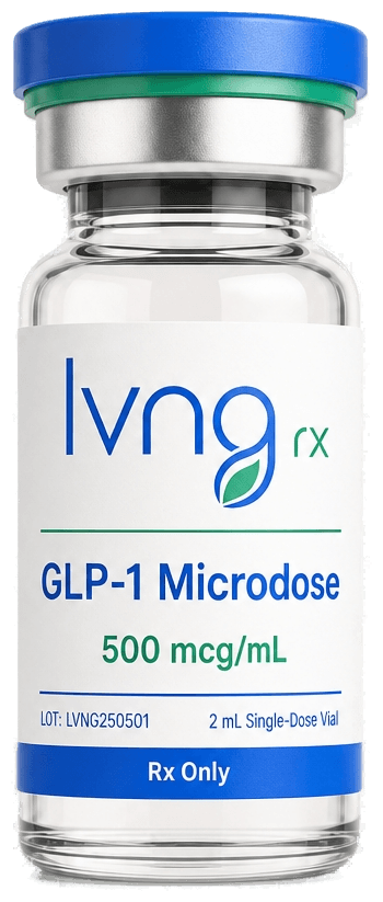 LVNG RX GLP-1 Microdose protocol — clinical still life
